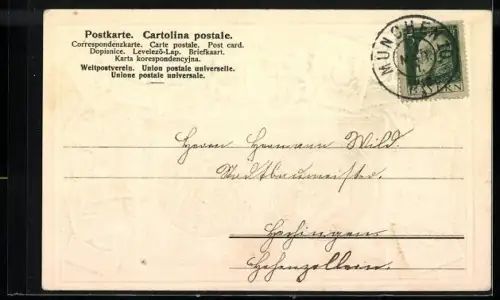 AK Prinzregent Luitpold v. Bayern, 3 Reichsmark, Geld, Briefmarken, Wappen