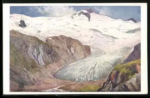 Künstler-AK Edo v. Handel-Mazzetti: Schwarzenstein und Schwarzensteinkees