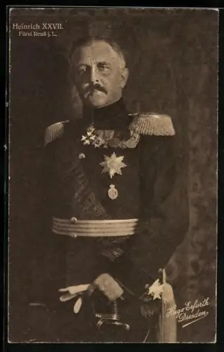 AK Fürst Heinrich XXVII. Reuss j. L. in Uniform