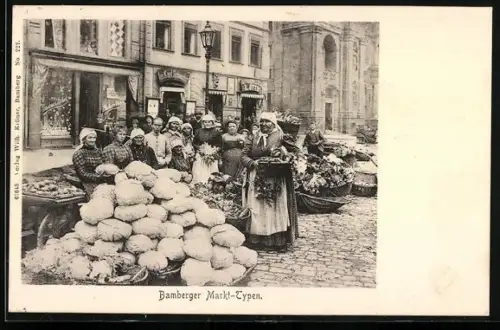 AK Bamberg, Marktfrauen bei ihren Gemüseständen