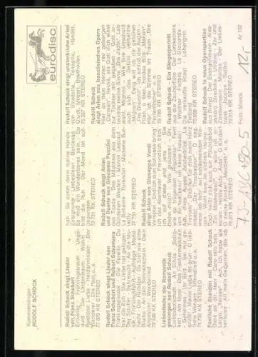 AK Opernsänger Rudolf Schock im Anzug mit Fliege und Autograph