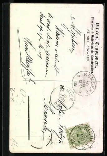 Künstler-AK Sint Nikolaas, Gewestelijke Tentoonstelling van `t Arrond 1909