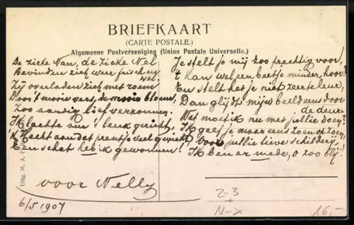 AK Amsterdam, Groenburgwal, Binnenlandsche Postwissel, Postbote mit Brief durch zerrissenes Papier