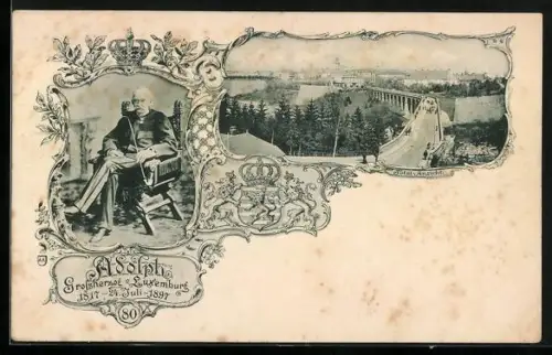 AK Adolph Grossherzog von Luxemburg, 80. Geburtstag