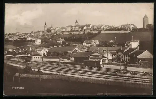 AK Romont, Blick zum Bahnhof