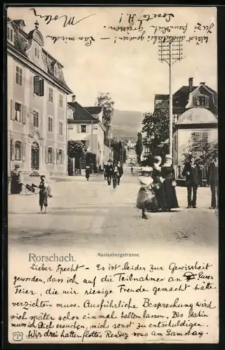 AK Rorschach, Passanten in der Marienbergstrasse