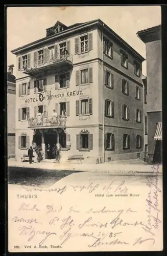 AK Thusis, Hotel zum weissen Kreuz