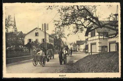 AK Aadorf, Strassenpartie mit Pferdefuhrwerk