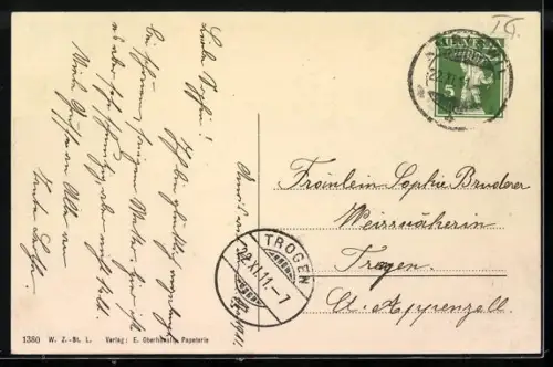 AK Amriswil, Weinfelderstrasse mit Kirche