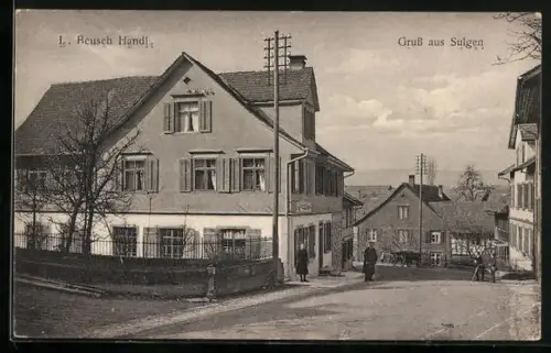 AK Sulgen, Geschäft von L. Reusch mit Ortspartie