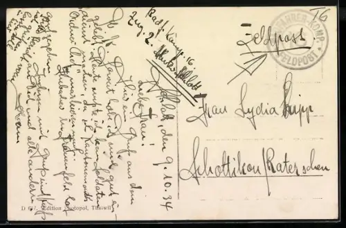 AK Schlatt /TG, Strassenpartie mit Kirche