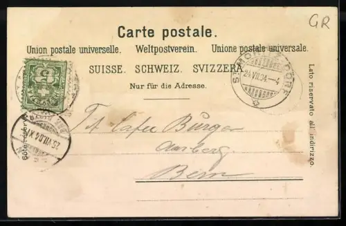 Lithographie St. Moritz, Statzersee, Innfall, Celerina und Ortspanorama