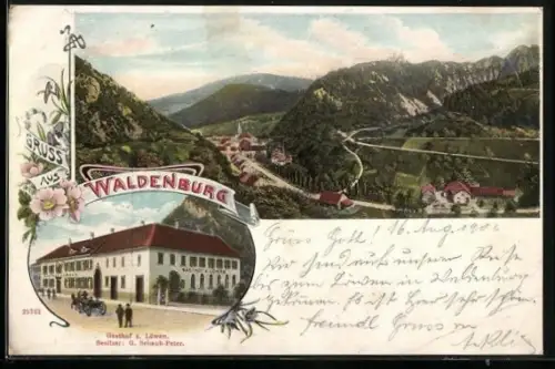 AK Waldenburg, Gasthaus zum Löwen, Bes. G. Schlaub-Peter