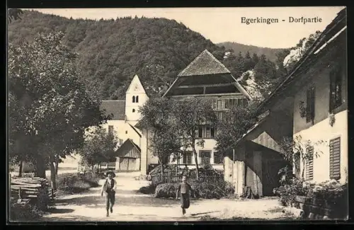 AK Egerkingen, Ortspartie mit Kirche