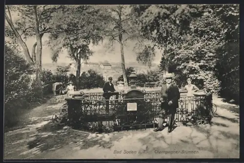 AK Bad Soden a. T., Champagner Brunnen