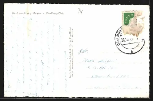 AK Münchberg /Obfr., Stadtansicht mit Kirche