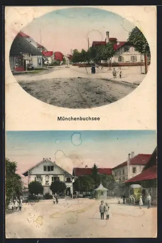 AK Münchenbuchsee, Strassenpartien mit Kindern