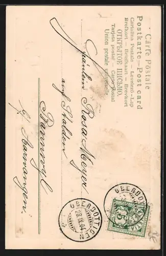 AK Fliegende Kleeblätter mit Sicht auf eine Kirche