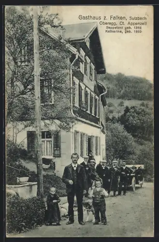 AK Sulzbach Oberegg, Gasthaus zum Falken, Kleinwüchsige Seppetoni und Katharina