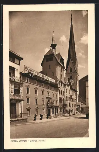 AK Davos, Hotel Löwen, Bes. W. Hartmann-Hassler