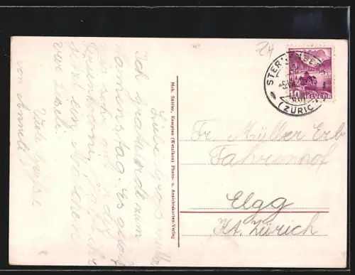 AK Sternenberg /Zch., Gasthaus Sonnenbad, Inh. J. Bütikofer-Rüegg, und Ortspanorama