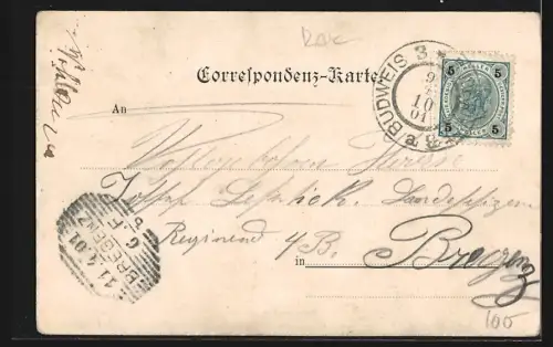 AK Wörgl, Panorama mit Gebirgshintergrund