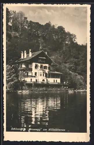 AK Spittal an der Drau, Millstättersee, Schlossvilla Grossegg am Seeufer