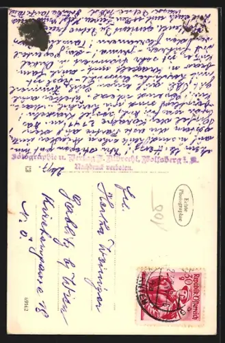 AK Wolfsberg i. K., Strassenpartie mit Säulendenkmal