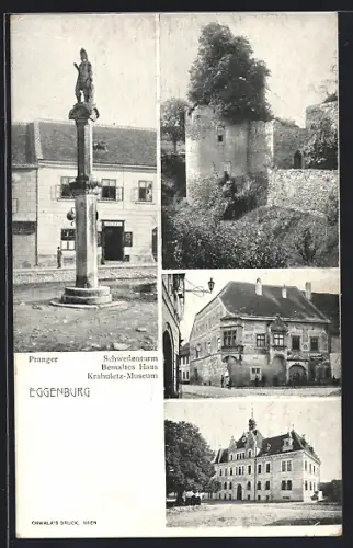 AK Eggenburg, Pranger, Schwedenturm & Krahuletz Museum