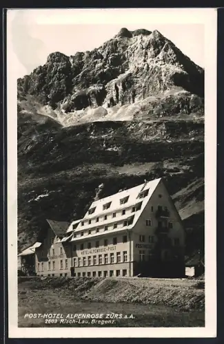 AK Zürs a. A., Post-Hotel Alpenrose