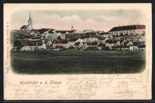 AK Waidhofen a. d. Thaya, Teilansicht mit Kirche