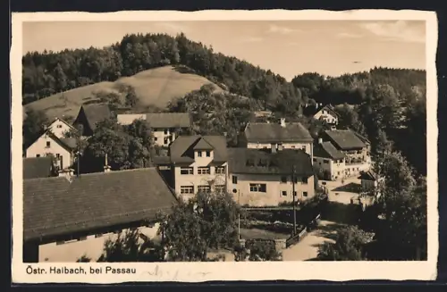 AK Östr. Haibach, Ortspartie von oben