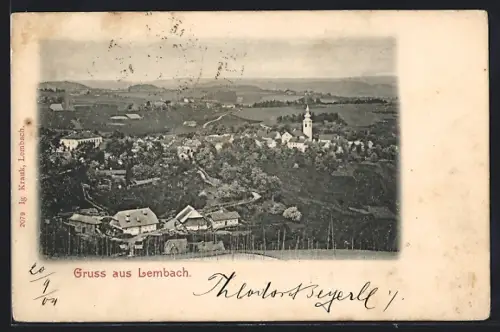 AK Lembach /O.-Oe., Teilansicht mit Strassenpartie