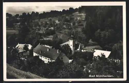 AK Bad Mühllacken, Teilansicht mit Kirche