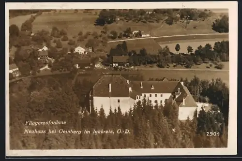 AK Neuhaus bei Geinberg, Ortspartie, Fliegeraufnahme