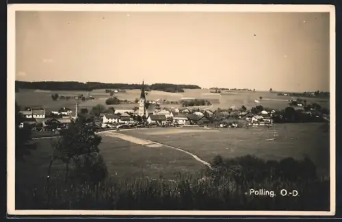 AK Polling /O.-D., Teilansicht mit Kirche