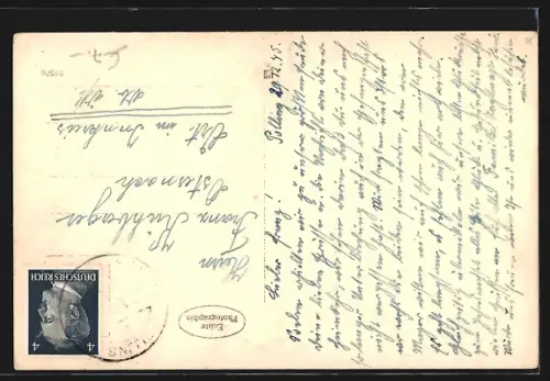 AK Polling /O.-D., Teilansicht mit Kirche