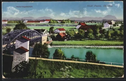 AK Stadl-Paura /Ob.-Oest., Staats-Hengstendepot, Brücke