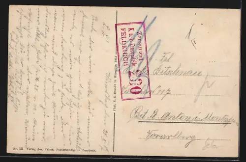 AK Stadl-Paura /Ob.-Oest., Staats-Hengstendepot, Brücke