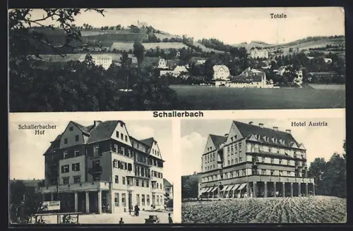 AK Schallerbach, Panorama-Ansicht, Schallerbacher Hof, Hotel Austria