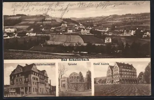 AK Bad Schallerbach, Hotel Austria, Hotel Schallerbacherhof, Sprudel