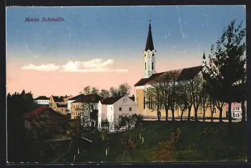 AK Maria Schmolln, Ortspartie mit Kirche