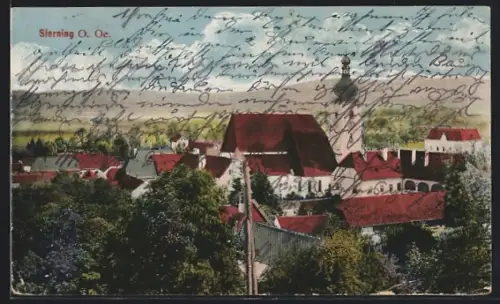 AK Sierning /O. Oe., Teilansicht mit Kirche