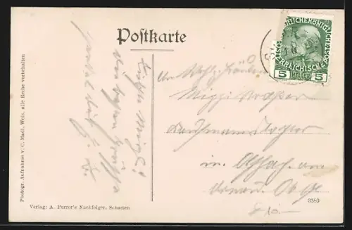 AK Scharten /O.-Oe., Aussicht vom Weinhang auf die Kirche