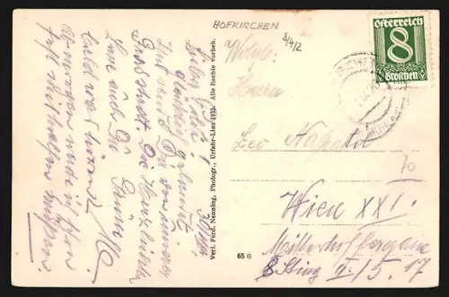 AK Hofkirchen im Mühlkreis, Ortspanorama mit Kirche