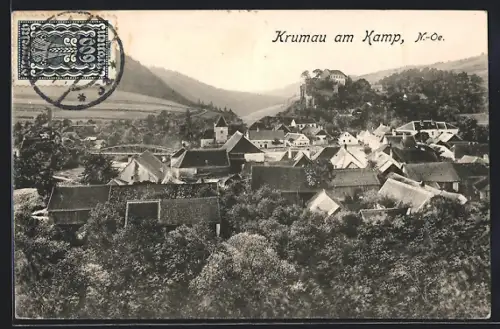 AK Krumau am Kamp, Blick über die Dächer der Stadt