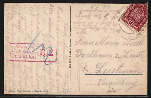 AK Schwanenstadt, Totalansicht des Ortes