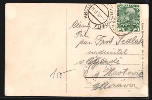 AK Braunau am Inn, Blick über die Dächer der Stadt vom Kirchturm aus