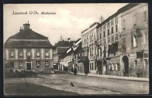 AK Lambach /O. Oe, Blick auf den Marktplatz
