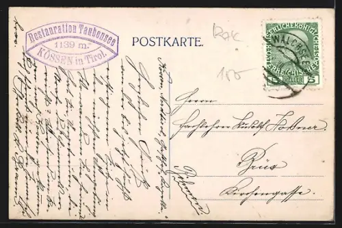 AK Kössen / Tirol, Unterkunftshütte am Taubensee